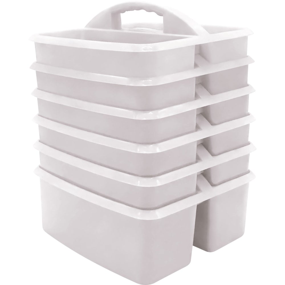 Teacher Created Resources Plastic Storage Caddy, White, Pack Of 6 MPN:TCR20445-6