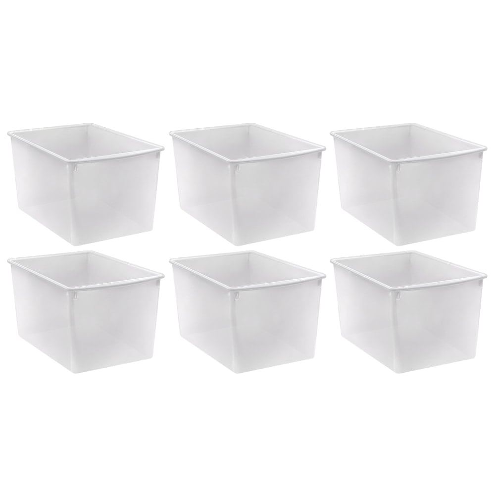 Teacher Created Resources Plastic Multi-Purpose Bin, Clear, Pack Of 6 MPN:TCR20454-6
