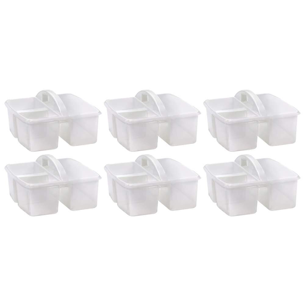 Teacher Created Resources Plastic Storage Caddies, 5-1/4inH x 9-1/4inW x 9inD, Clear, Pack Of 6 Caddies MPN:TCR20455-6