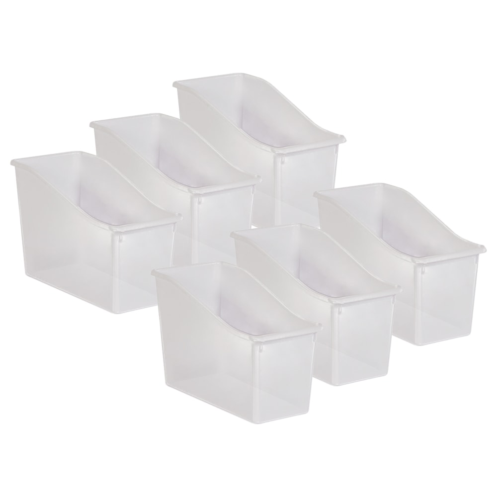 Teacher Created Resources Plastic Book Bins, 7-1/2inH x 11-3/8inW x 5-1/2inD, Clear, Pack Of 6 Bins MPN:TCR20458-6