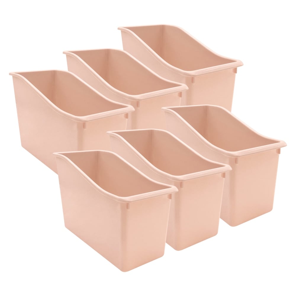 Teacher Created Resources Plastic Book Bins, 7-1/2inH x 11-3/8inW x 5-1/2inD, Blush, Pack Of 6 Bins MPN:TCR20460-6