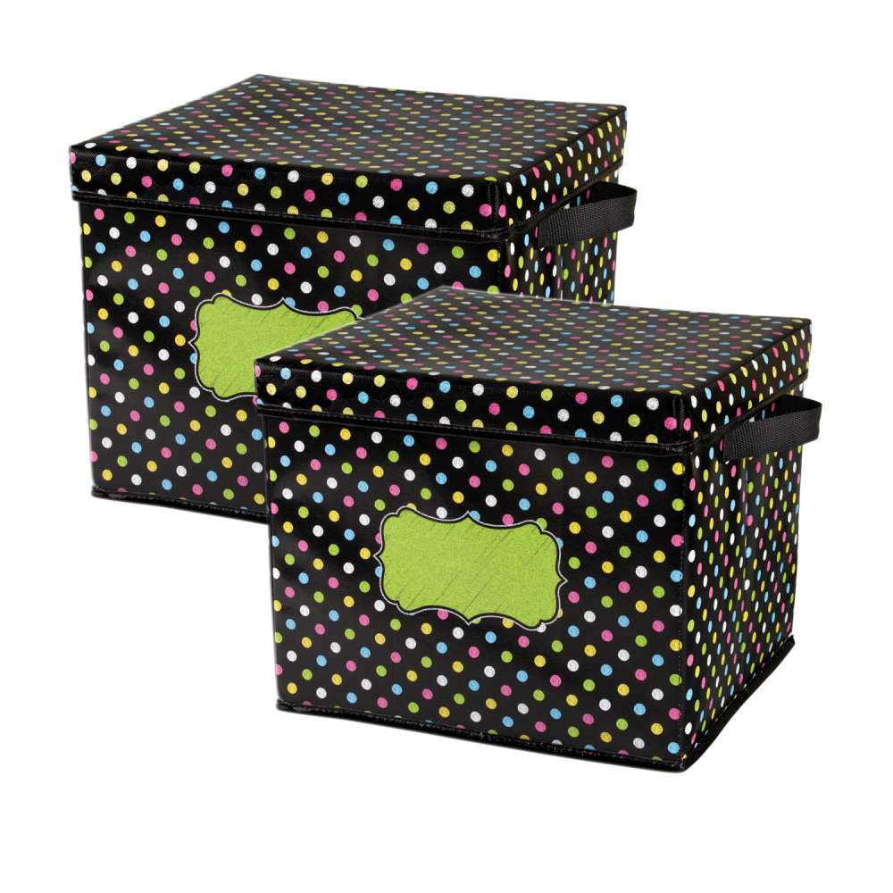 Teacher Created Resources Storage Box With Lid, Chalkboard Brights, Pack Of 2 MPN:TCR20766-2