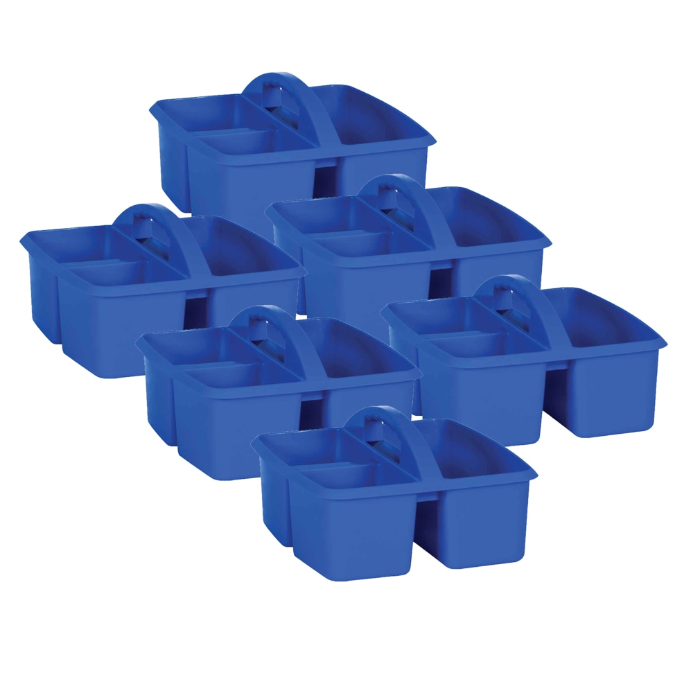 Teacher Created Resources Plastic Storage Caddies, Medium Size, Blue, Pack Of 6 Caddies MPN:TCR20903-6