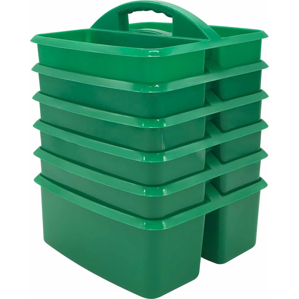 Teacher Created Resources Plastic Storage Caddies, 5-1/4inH x 9-1/4inW x 9inD, Green, Pack Of 6 Caddies MPN:TCR20904-6