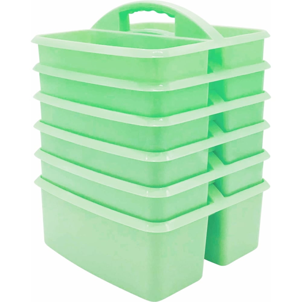 Teacher Created Resources Plastic Storage Caddies, 5-1/4inH x 9-1/4inW x 9inD, Mint, Pack Of 6 Caddies MPN:TCR20906-6