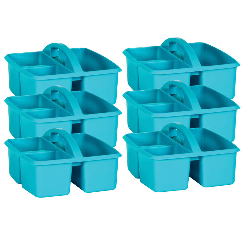 Teacher Created Resources Plastic Storage Caddies, Medium Size, Teal, Pack Of 6 Caddies MPN:TCR20911-6