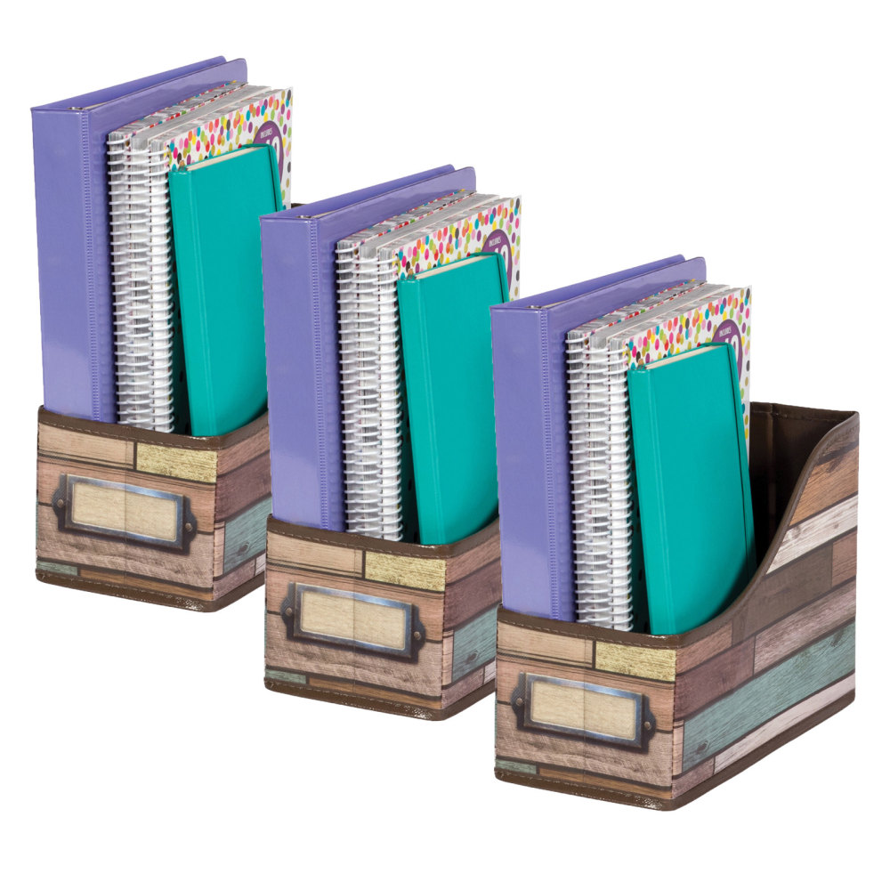Teacher Created Resources Book Bin, Reclaimed Wood Design, Pack Of 3 MPN:TCR20969-3