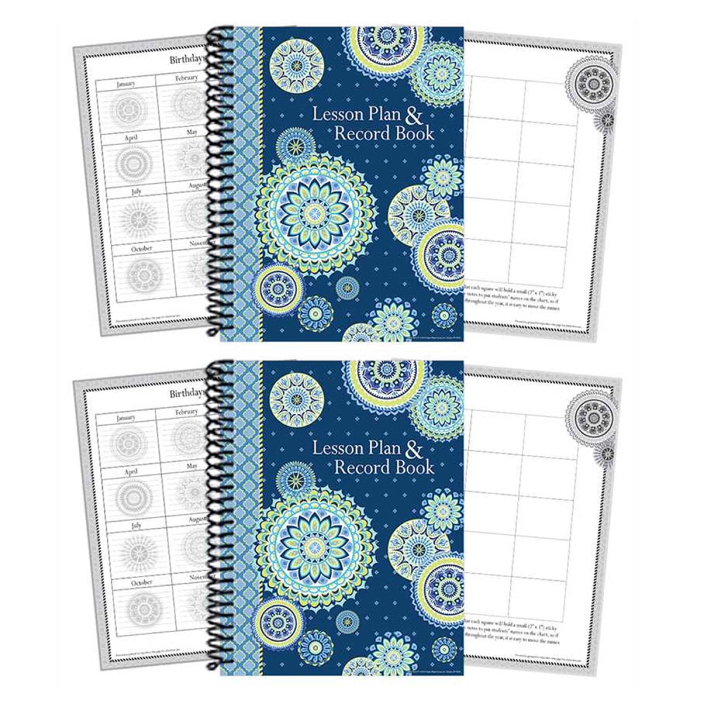 Eureka School Lesson Plan And Record Books, Blue Harmony, Pack Of 2 Books MPN:EU-866273-2
