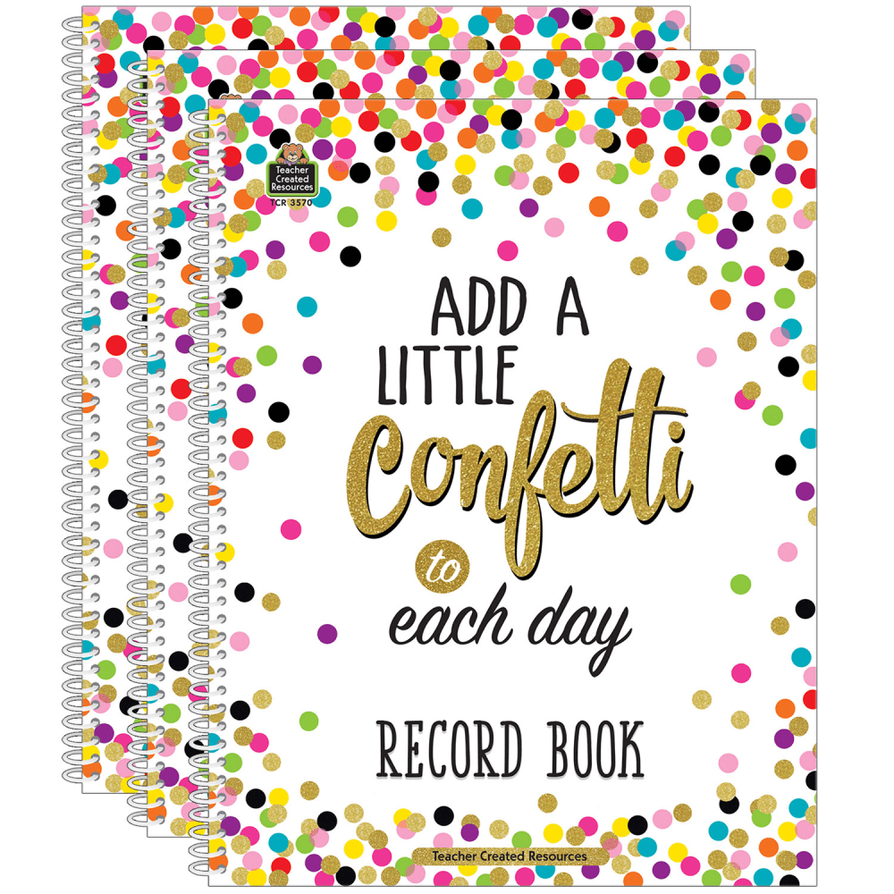 Teacher Created Resources Record Book, Confetti, Pack Of 3 MPN:TCR3570-3