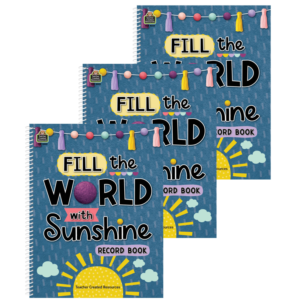 Teacher Created Resources Record Book, Oh Happy Day, Pack Of 3 MPN:TCR8322-3