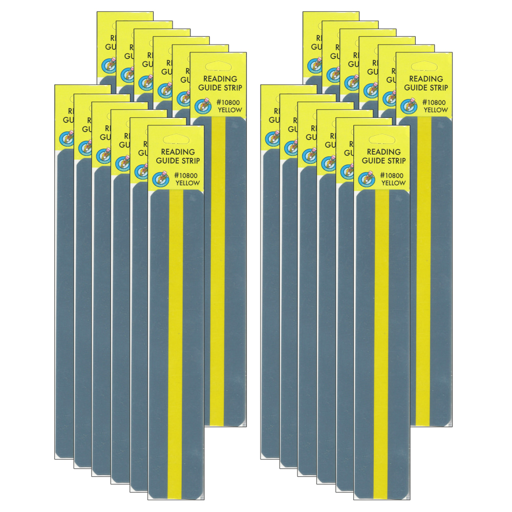 Ashley Sentence Strip Reading Guides, 1-1/4in x 7-1/4in, Yellow, Pack Of 12 Guides, Set Of 2 Packs MPN:ASH10850-2