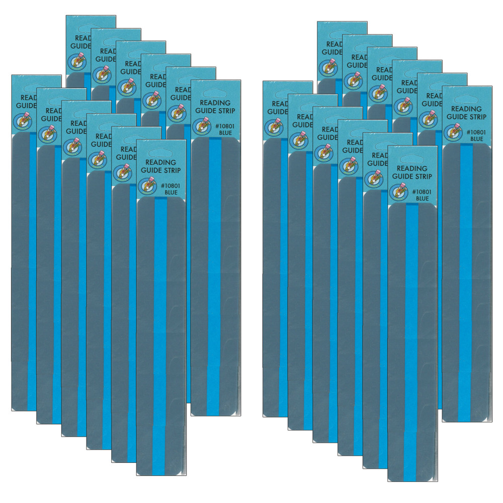 Ashley Sentence Strip Reading Guides, 1-1/4in x 7-1/4in, Blue, Pack Of 12 Guides, Set Of 2 Packs MPN:ASH10851-2