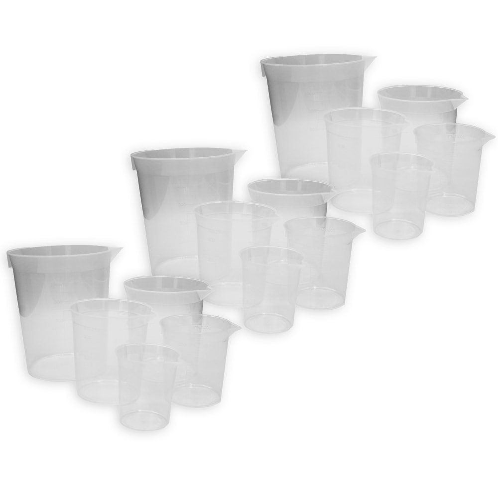 Learning Advantage Economy Graduated Beakers, 5 Beakers Per Set, Pack Of 3 Sets MPN:CTU7653-3