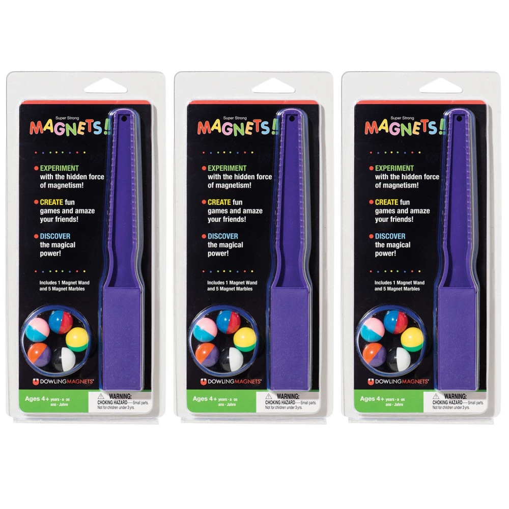 Dowling Magnets Magnet Wand & 5 Magnet Marbles, Pack Of 3 Sets MPN:DO-736600-3