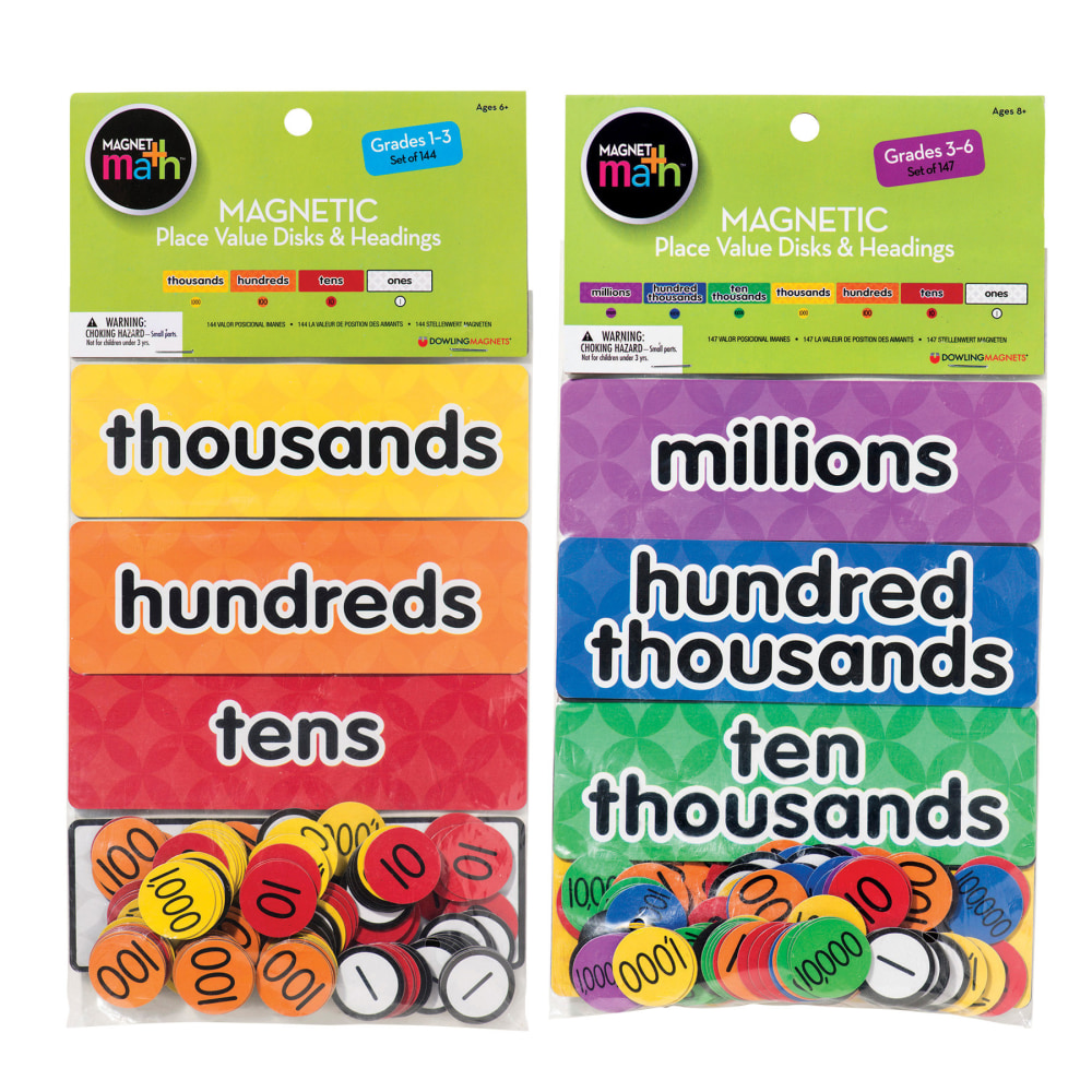 Dowling Magnets Magnetic Place Value Disks & Headings Bundle MPN:DO-PLACEVALUE