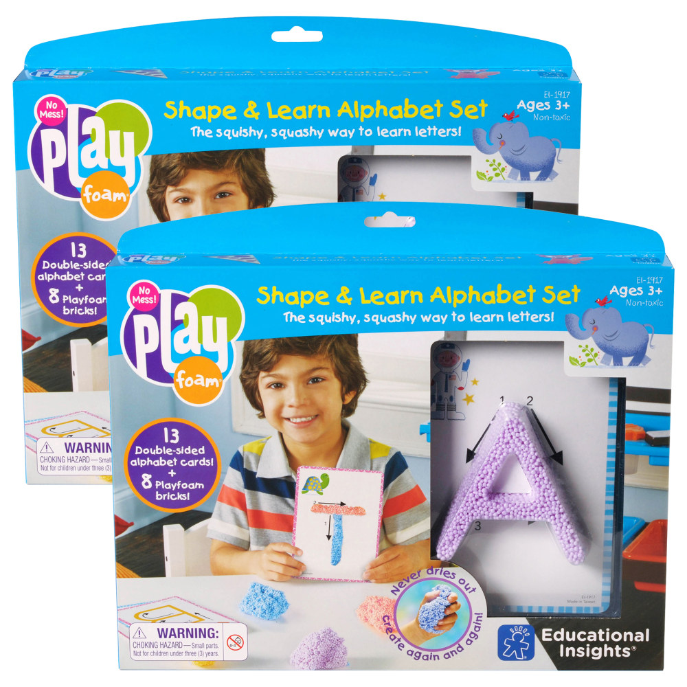 Educational Insights Playfoam Shape & Learn Alphabet Sets, Assorted Colors, Pack Of 2 Sets MPN:EI-1917-2