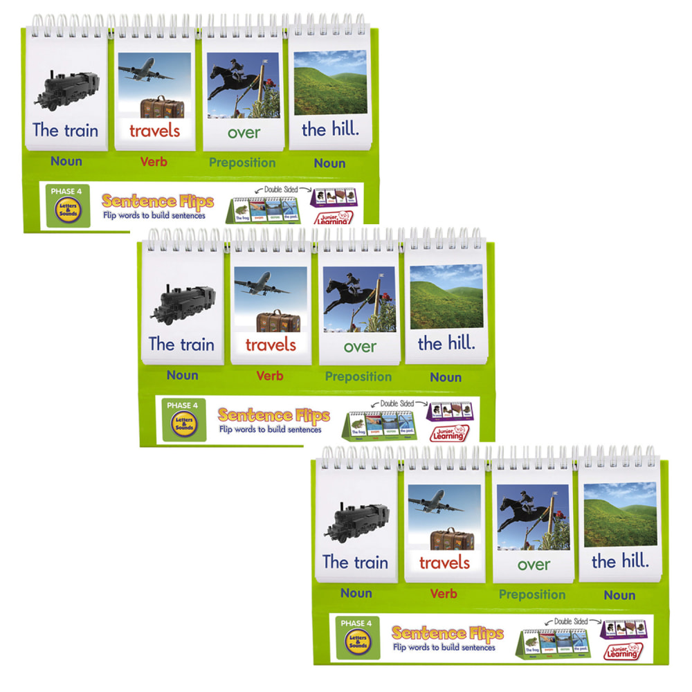 Junior Learning Double-Sided Sentence Flips, Multicolor, Pack Of 3 Flips, Grades K To 2 MPN:JRL265-3