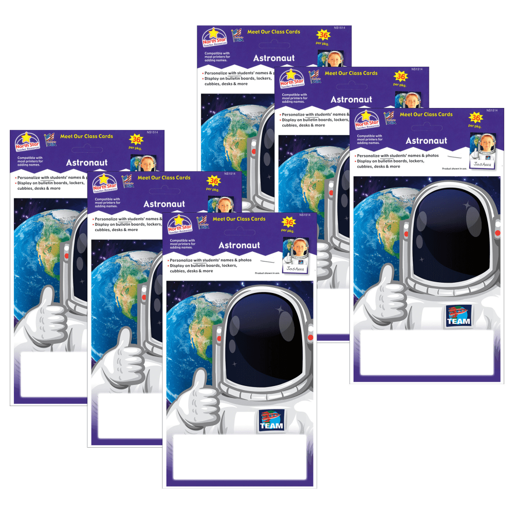 North Star Teacher Resources Launch Into Learning Astronaut Meet Our Class Cards, 36 Per Pack, Set Of 6 Packs MPN:NST1514-6