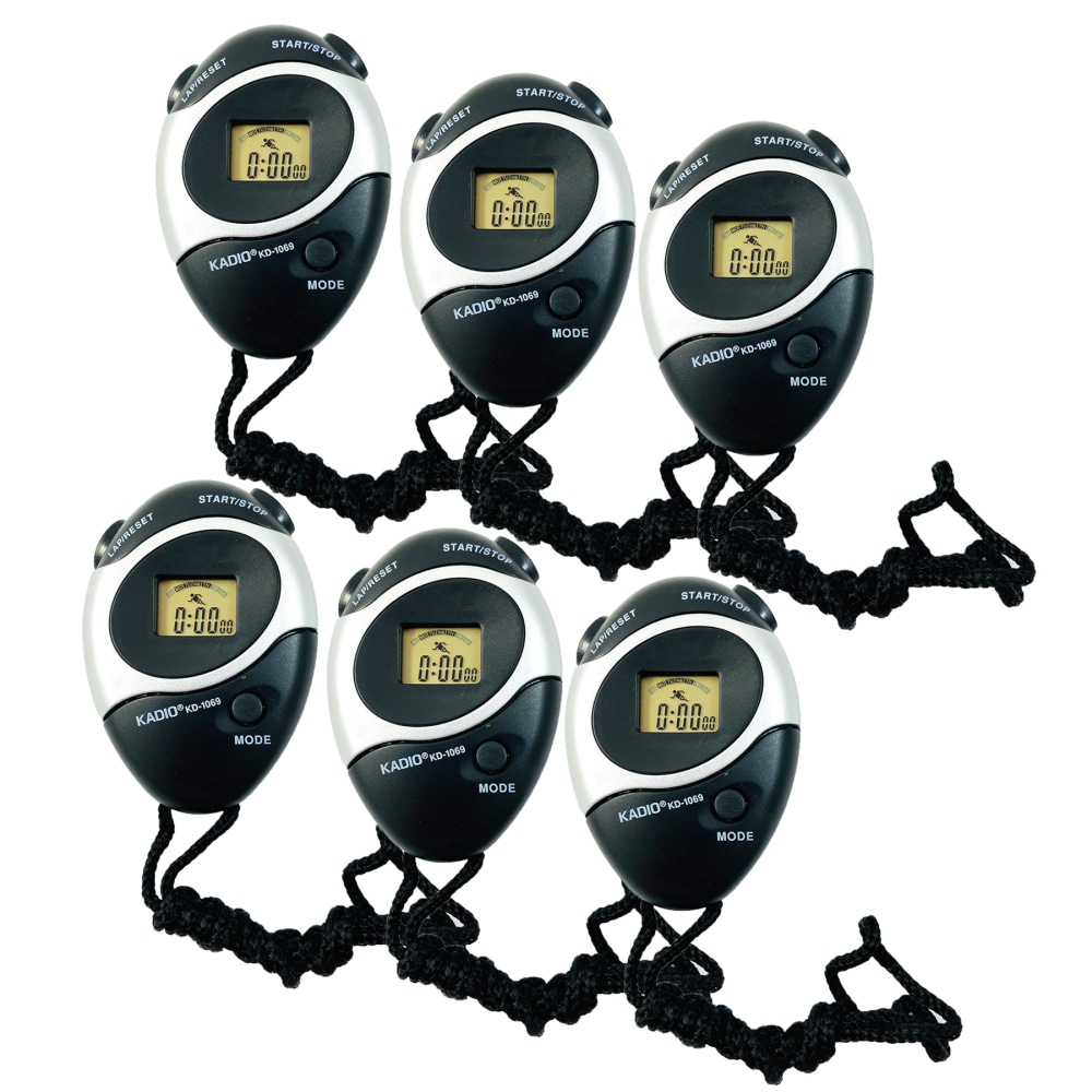 Supertek Digital Stopwatches, Black, Pack Of 6 Stopwatches MPN:SKFCH12972-6