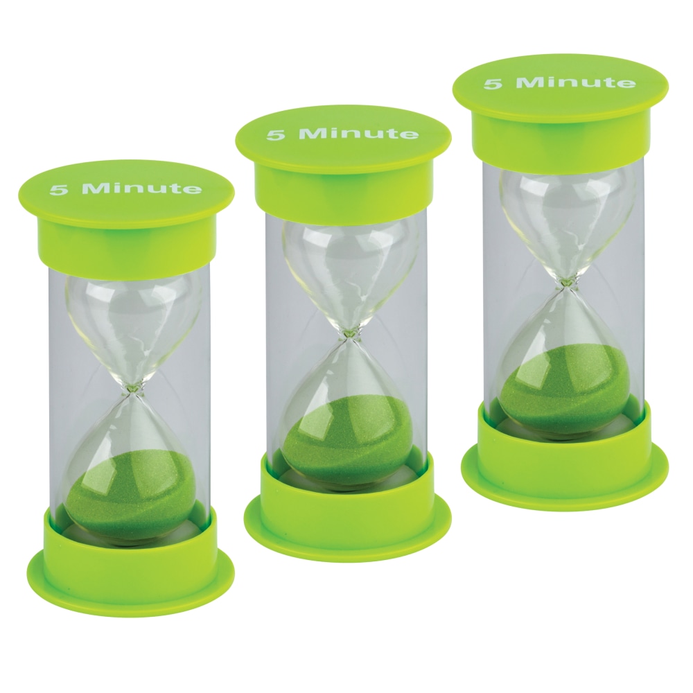 Teacher Created Resources 5 Minute Sand Timers, Lime Green, Pack Of 3 Timers MPN:TCR20761-3