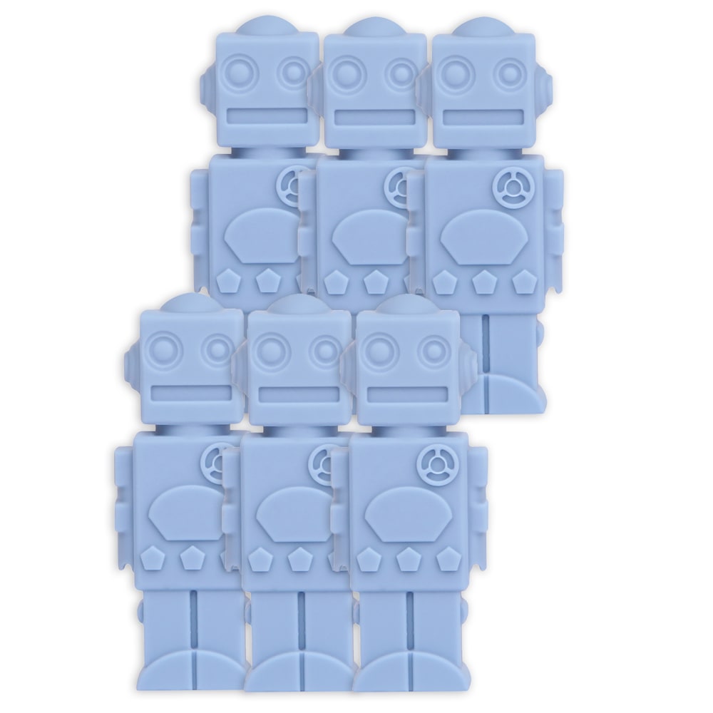 The Pencil Grip Silicone Chewable Pencil Toppers, Robot, Pack Of 6 Toppers MPN:TPG430-6