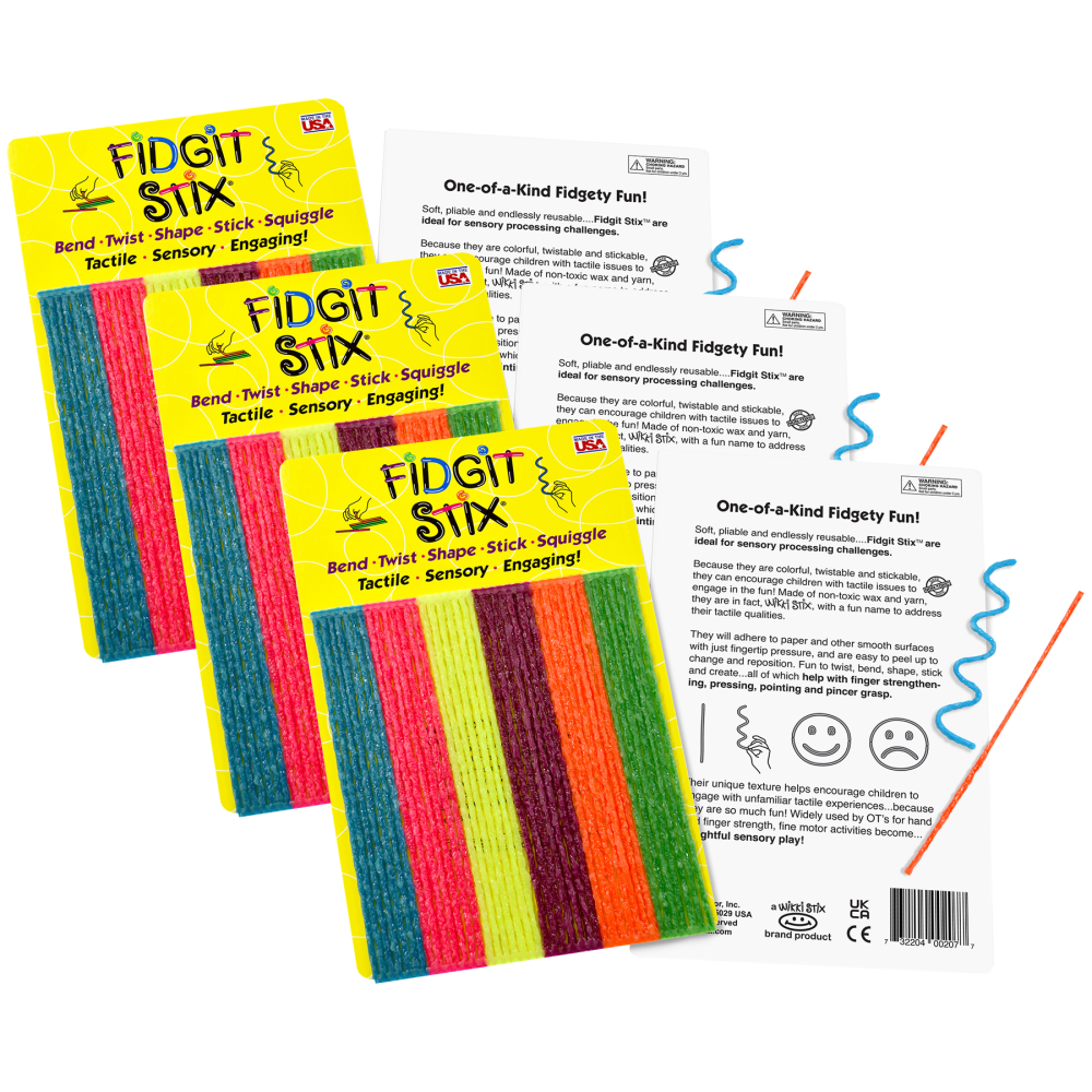Wikki Stix Fidgit Stix, Assorted Colors, Pack Of 42 Stix, Set Of 3 Packs MPN:WKX207-3