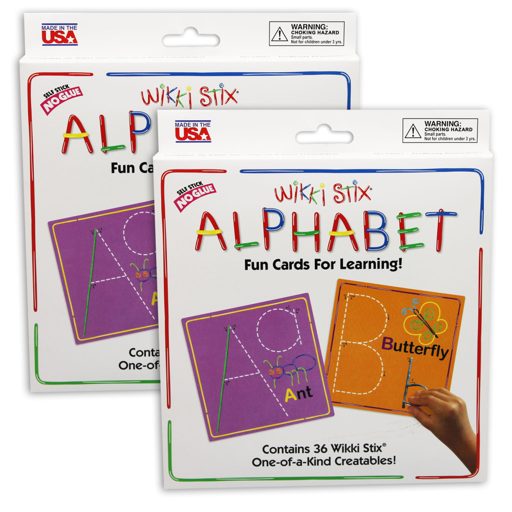 Wikki Stix Alphabet Cards Set, 7-7/16in x 7-7/16in, Pack Of 2 Sets MPN:WKX606-2