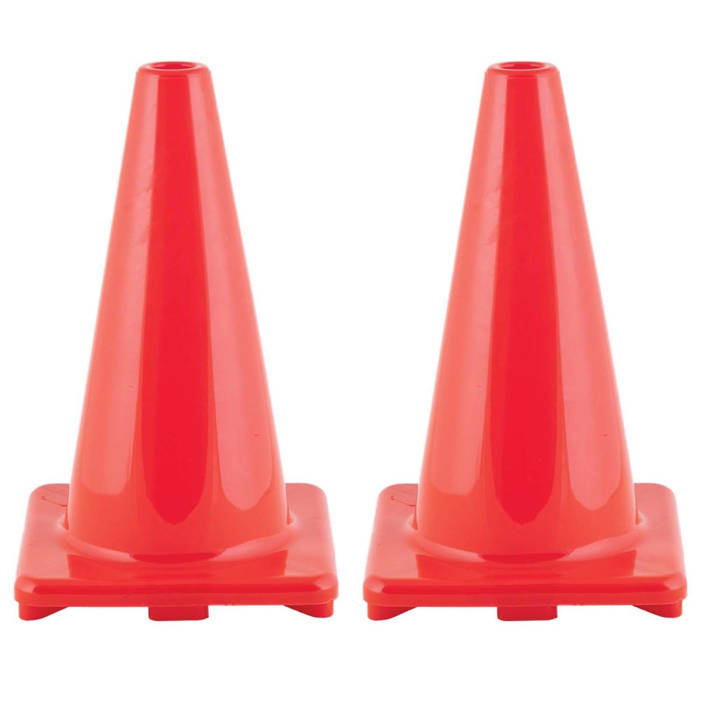 Champion Sports Hi-Visibility Flexible Vinyl Cones, 18in, Orange, Pack Of 2 Cones MPN:CHSC18OR-2