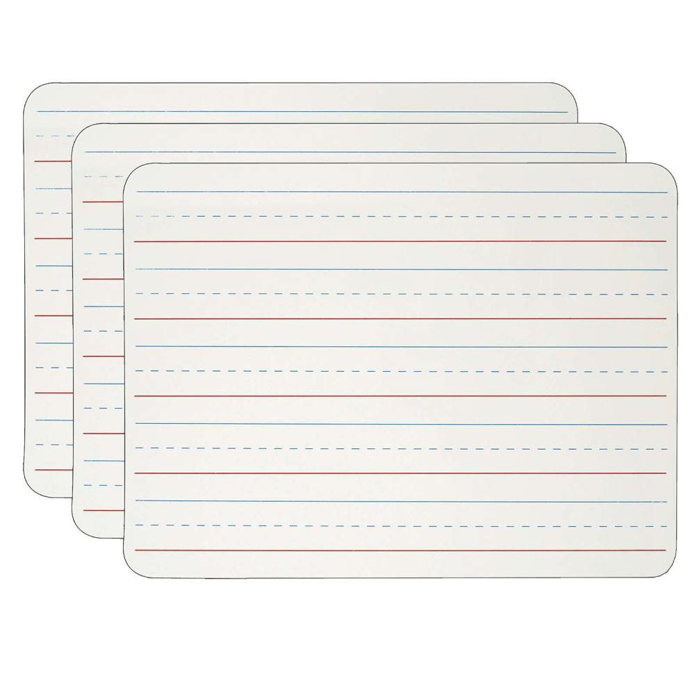 Charles Leonard Magnetic 2-Sided Dry-Erase Boards, 9in x 12in, White/Lined, Pack Of 3 Boards MPN:CHL35135-3