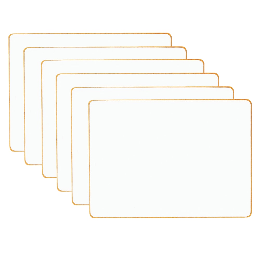 Dowling Magnets Double-sided Magnetic Dry-Erase Boards, Blank, 12in x 8-3/4in, White, Pack Of 6 Boards MPN:DO-7200000-6