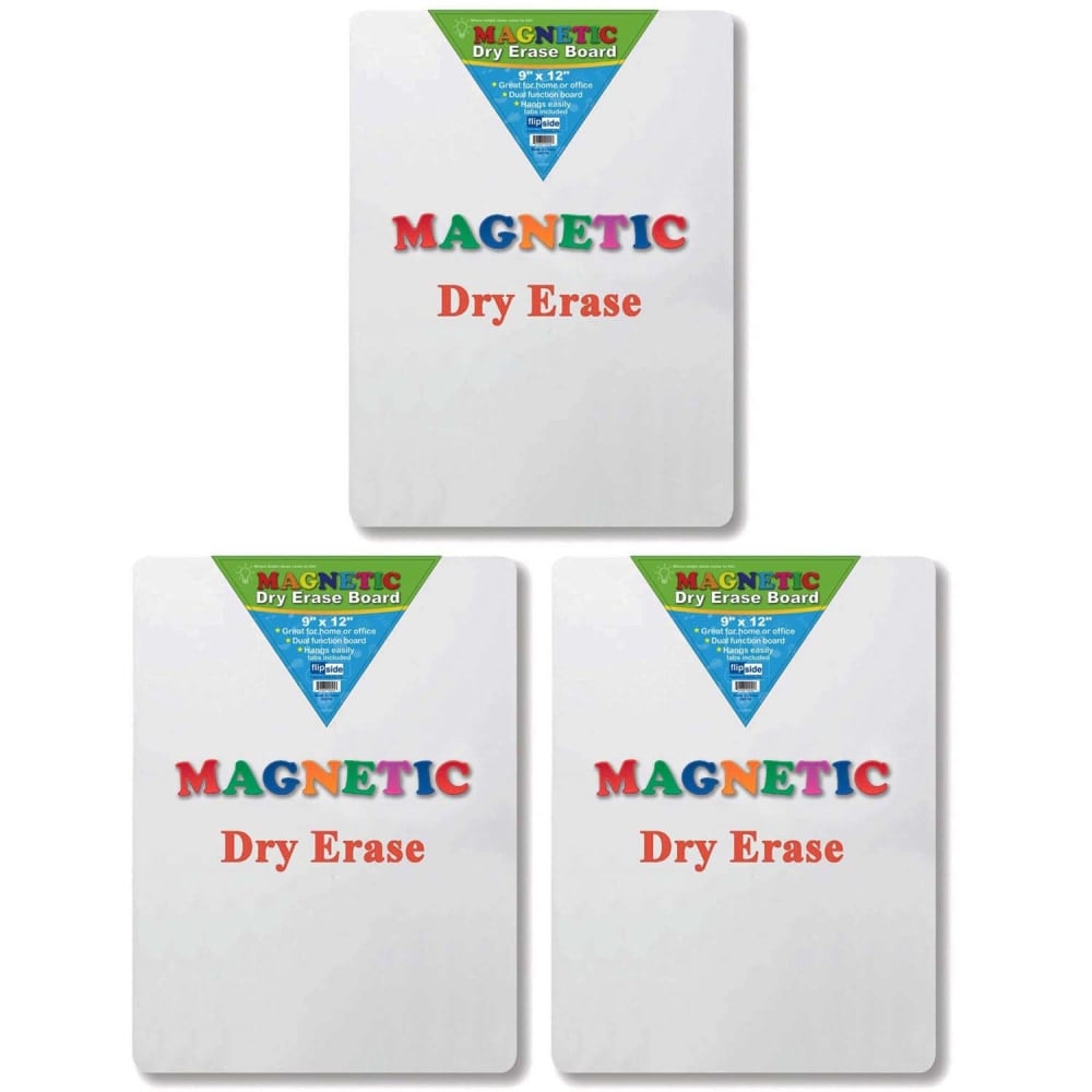 Flipside Magnetic Dry-Erase Boards, 12in x 9in, White, Pack Of 3 Boards MPN:FLP10025-3