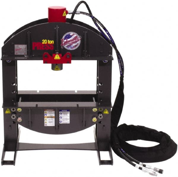 20 Ton Shop Press: Hydraulic, H-Frame, 6-1/4