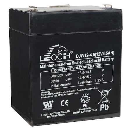Sealed Lead Acid Battery, 12VDC, 4.5Ah MPN:12V4A