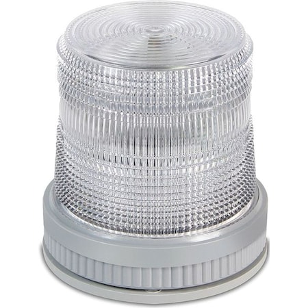 Warning Light, White, LED, 24V DC, 65 FPM, 3 3/4 in Dia., Surface MPN:105XBRMW24D
