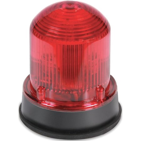 Warning Light, Red, LED, 24V DC, 420 FPM, 3 1/4 in Dia. MPN:125XBRZR24DB