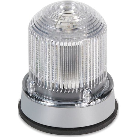 Warning Light, White, LED, 120V AC, 420 FPM, 3 1/4 in Dia. MPN:125XBRZW120A