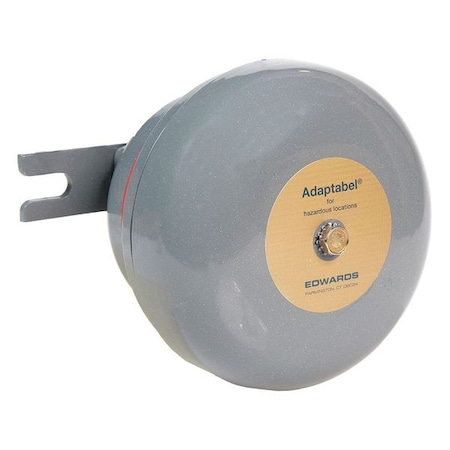 Bell, Bell, Continuous, 6V DC, 83 dB, Steel, Gray, Wall Mount MPN:435EX-6C1