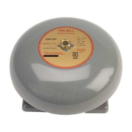 Fire Bell, Gray, 6 IN. MPN:438D-6N5