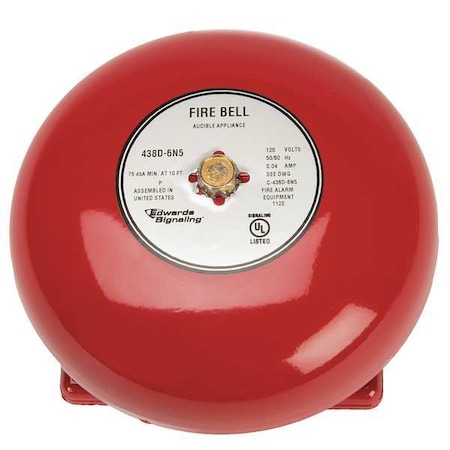 Fire Bell, Red, 6 In. MPN:438D-6N5-R