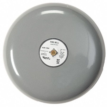 Fire Bell, Gray, 10 In., 20 to 24V MPN:439D-10AW