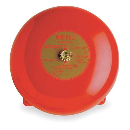 Fire Bell, Red, H 3 11/32 x L 6 x W 6 In MPN:439D-6AW-R