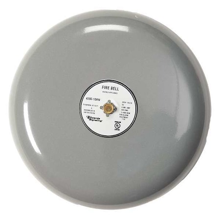 Fire Bell, Gray, 8 In., 20 to 24V MPN:439D-8AW