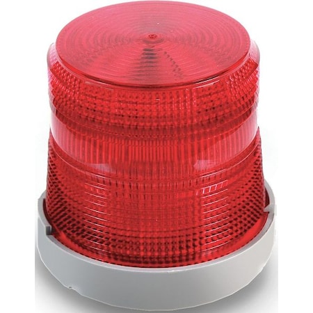 Warning Light, Red, (6) LED, 120V AC, 65 FPM, 4 9/32 in Dia., Panel/Conduit MPN:48XBRMR120A
