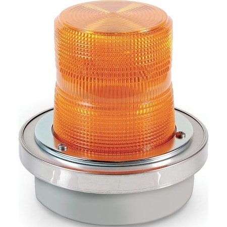 Warning Light, Amber, 40W Halogen, 120V AC, 65 FPM, 6 in Dia., 1/2 in NPT Pipe MPN:50A-N5-40WH