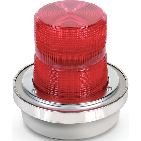 Warning Light, Red, 40W Halogen, 120V AC, 65 FPM, 6 in Dia., 1/2 in NPT Pipe MPN:50R-N5-40WH