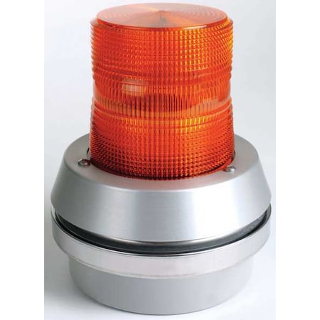 Horn Strobe, Horn, Pulse, 24V DC, 85 dB, Cast Aluminum, Amber Lens, Gray Housing, Surface Mount MPN:51XBRFA24D