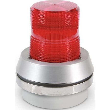 Horn Strobe, Horn, Pulse, 24V DC, 85 dB, Cast Aluminum, Red Lens, Gray Housing, Surface Mount MPN:51XBRFR24D
