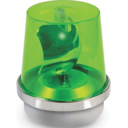 Warning Light, Green, 40W Halogen, 120V AC, 75 FPM, 6 in Dia., 1/2 in NPT Pipe MPN:52G-N5-40WH