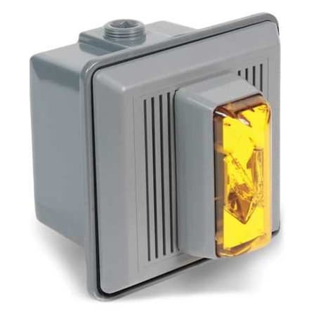 Horn Strobe, Horn, Continuous, 24 V AC, 24V DC, 90 dB, Thermoplastic, Amber Lens, Gray Housing MPN:868STRA-AQ