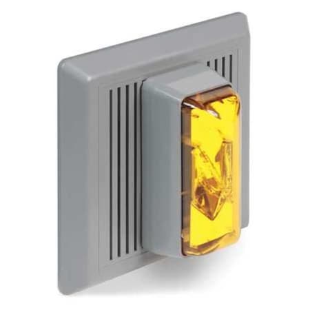Horn Strobe, Horn, Continuous, 120V AC, 90 dB, Thermoplastic, Amber Lens, Gray Housing MPN:869STRA-N5
